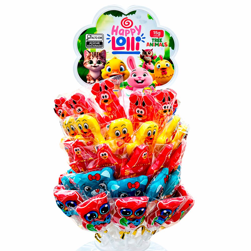 Pirulito Happy Din Lollipop Animals 60x15g-2-